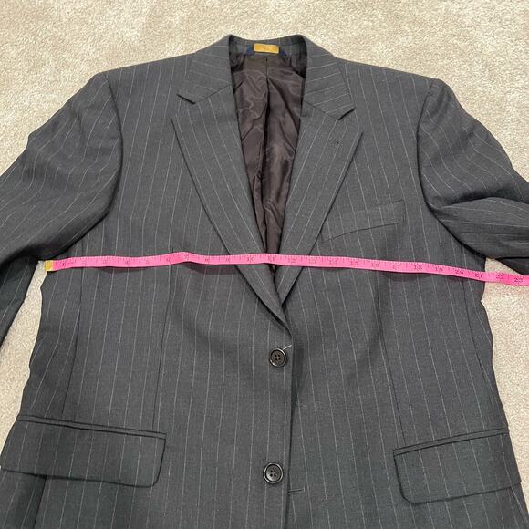 Brooks Brothers 346 Men's Sports Jacket Wool Grey Pinstripe Size‎ 42R - Picture 9 of 11